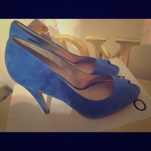 Ladies Aldo peep toe heels royal blue size 39